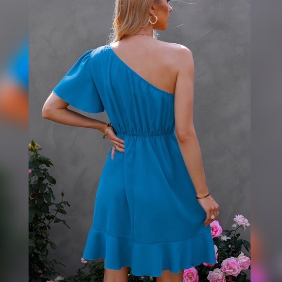 LAST! Yours Truly One Shoulder Dress - Picture 3 of 6
